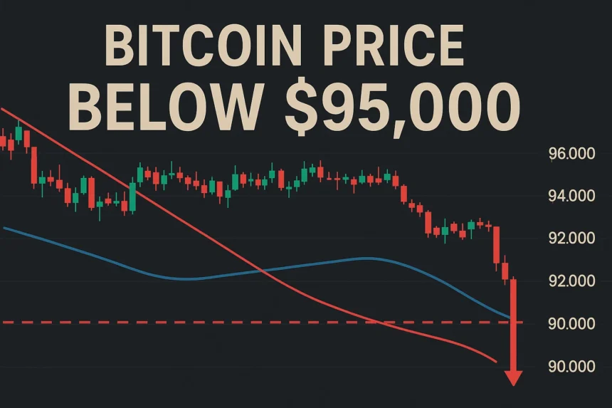Bitcoin price below $95K
