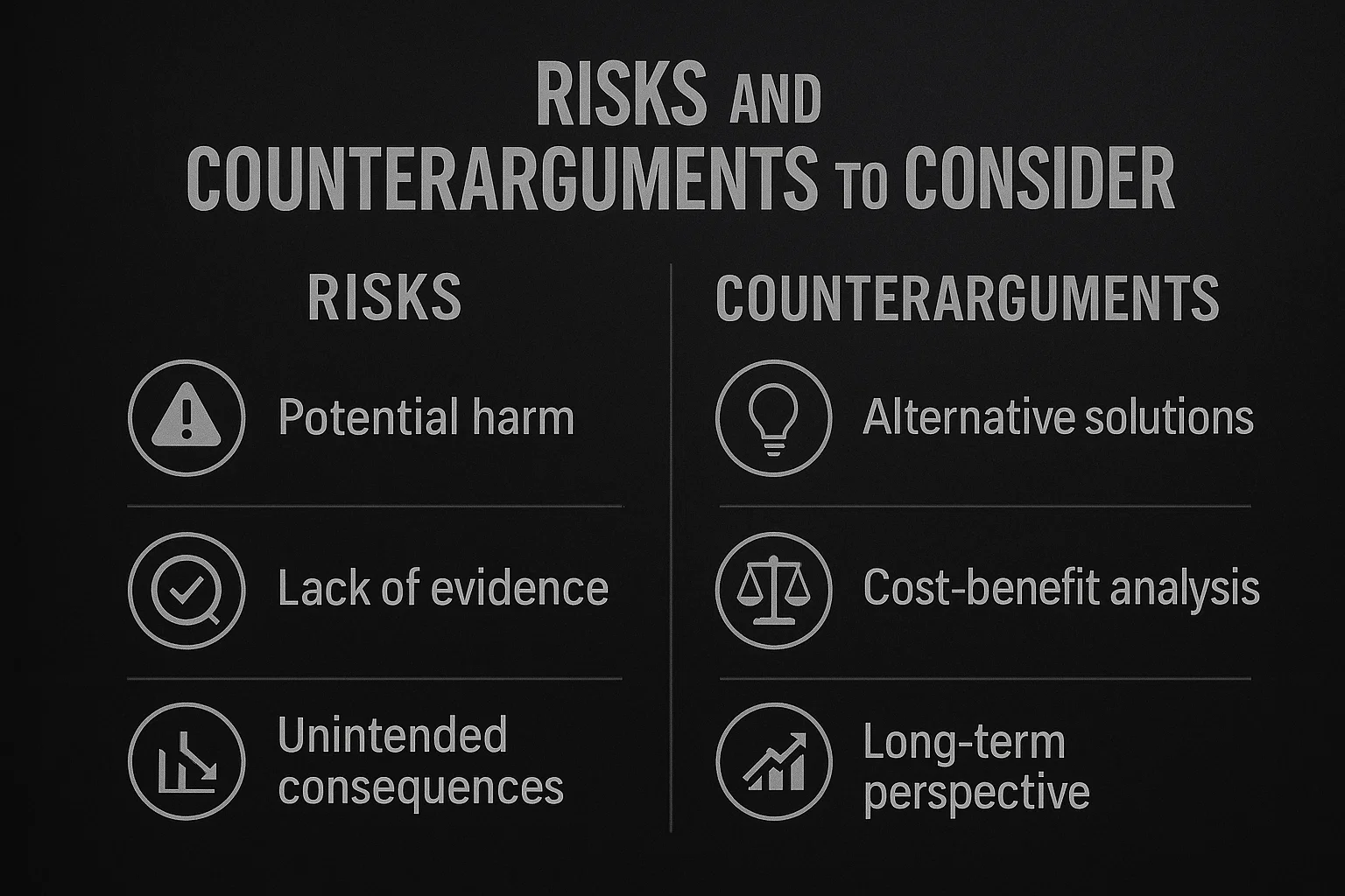 Risks and Counterarguments to Consider
