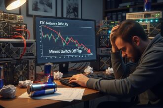 BTC Network Difficulty Falls Again as Miners Switch Off Rigs