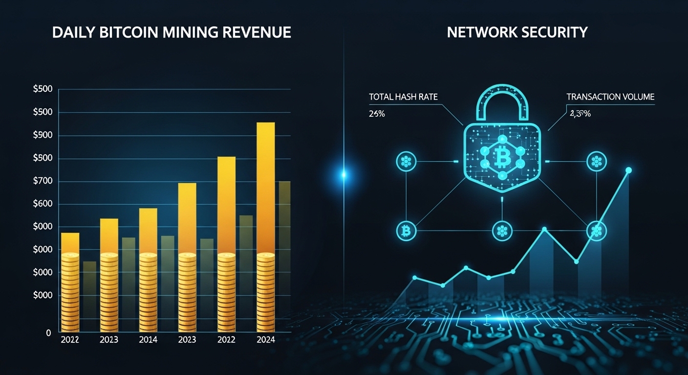 Daily Bitcoin Mining Revenue and Network Security